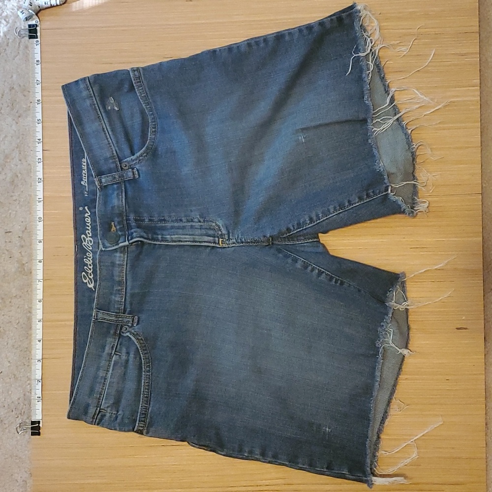 Eddie Bauer boyfriend jean cutoffs shorts